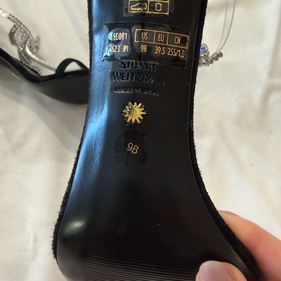 Stuart Weitzman Black Heels with Silver Details - Picture 3 of 3